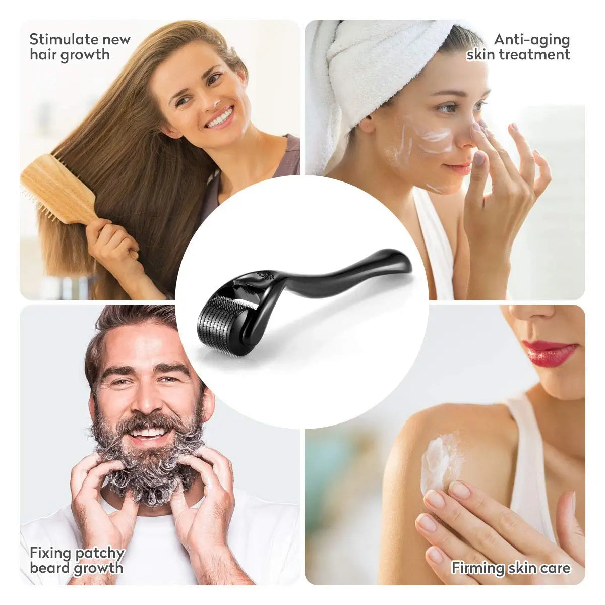 New Black 540 Needles for Facial Body Hair Growth Derma Roller for Skin Beard 0.2Mm 0.25Mm 0.3Mm Needle Micro Face Roll Tool