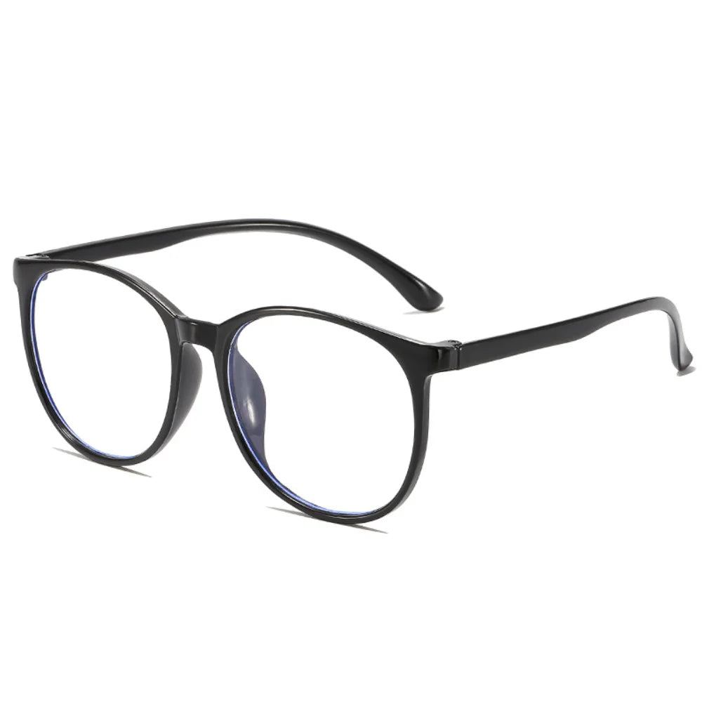 Transparent Large Frame Computer Glasses Women round anti Blue Light Optical Spectacle Flat Lens Eye Protection Plain Glasses