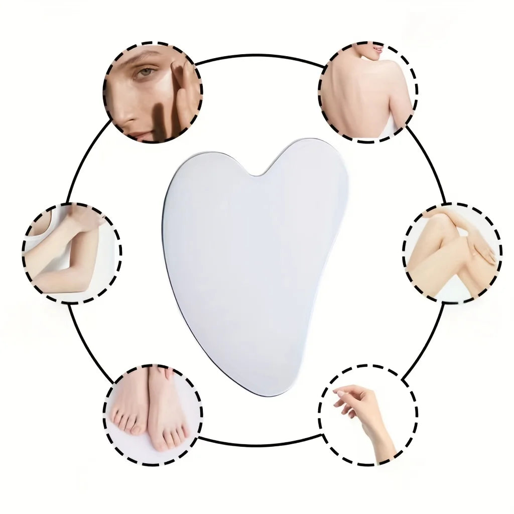 Thin Stainless Steel Gua Sha Facial Tool Light Beige-Tightening Massage Beauty Facial and Nose Blackhead Removal Tool
