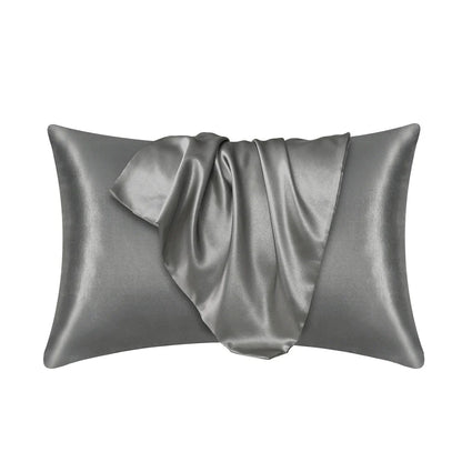 Nordic Silk Pillowcase White Black Grey Khaki Blue Pink Sliver Bed Pillow Covers Luxury Cases Home Bedding Decor