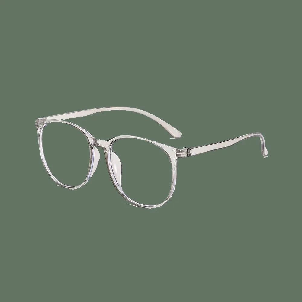 Transparent Large Frame Computer Glasses Women round anti Blue Light Optical Spectacle Flat Lens Eye Protection Plain Glasses