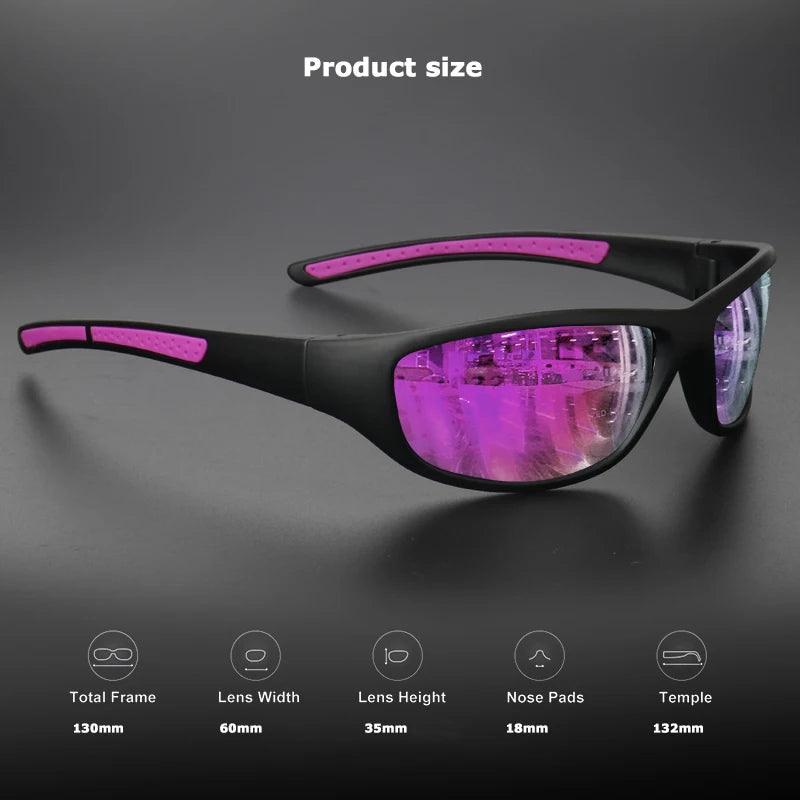 Polarized Sports Sunglasses for Men, Mens Sunglasses Wrap around UV Protection for Cycling Fishing Driving