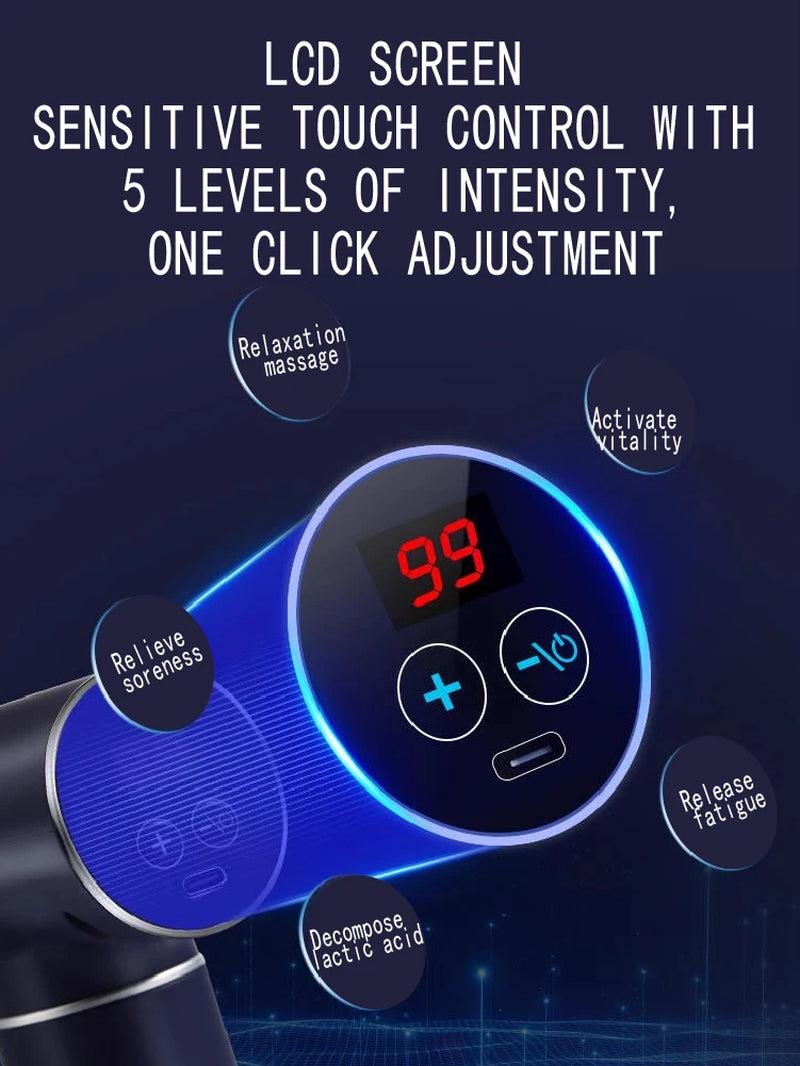 Original  Professional Grade Fascia Gun N2 N3 Series Muscle Relaxation Massager LED Touch Screen 6-8Massage Head Gifts