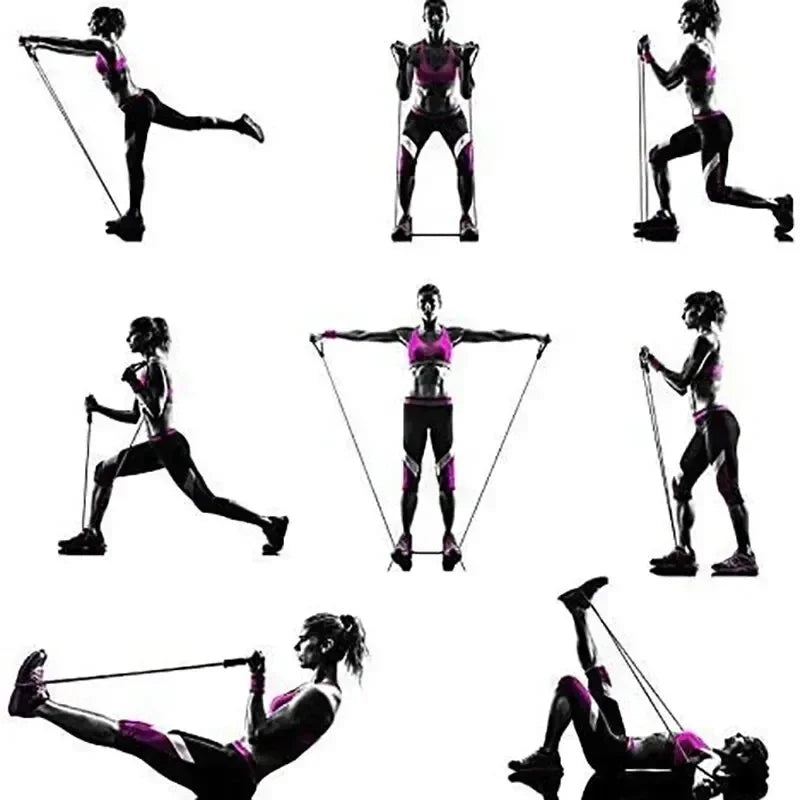 5 Levels Resistance Bands with Handles Men Yoga Pull Rope Elastic Fitness Exercise Tube Band for Home Workouts Strength Training