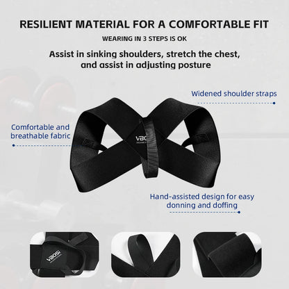 Adjustable Posture Corrector Upper Back Support Sporty Shoulder Belt for Men Women
