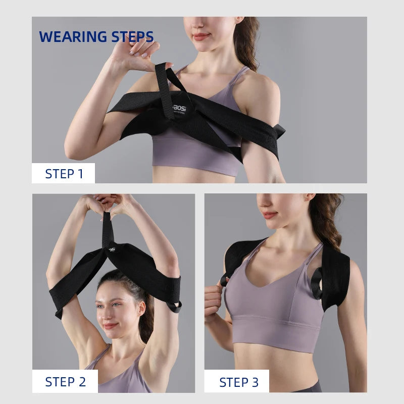 Adjustable Posture Corrector Upper Back Support Sporty Shoulder Belt for Men Women