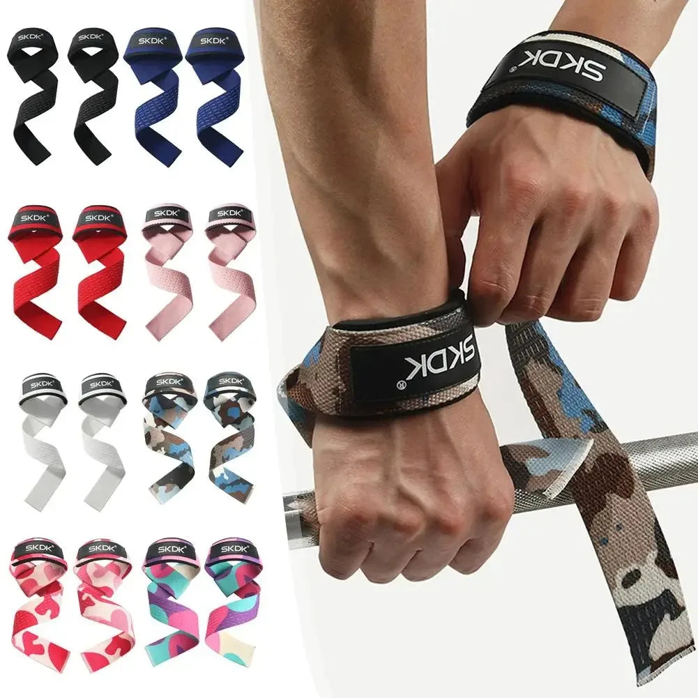 2Pcs Weightlifting Wrist Brace Straps Strength Training Deadlifts Crossfit Gym Fitness Pull-Up Lifting Support Sport Grip Band
