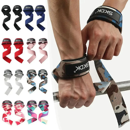 2Pcs Weightlifting Wrist Brace Straps Strength Training Deadlifts Crossfit Gym Fitness Pull-Up Lifting Support Sport Grip Band