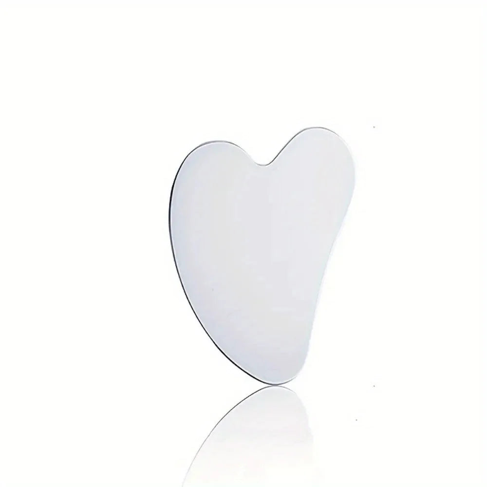 Thin Stainless Steel Gua Sha Facial Tool Light Beige-Tightening Massage Beauty Facial and Nose Blackhead Removal Tool