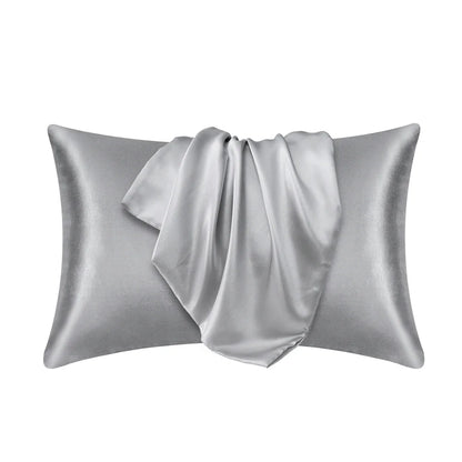 Nordic Silk Pillowcase White Black Grey Khaki Blue Pink Sliver Bed Pillow Covers Luxury Cases Home Bedding Decor