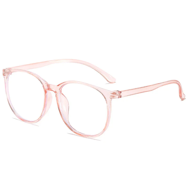 Transparent Large Frame Computer Glasses Women round anti Blue Light Optical Spectacle Flat Lens Eye Protection Plain Glasses