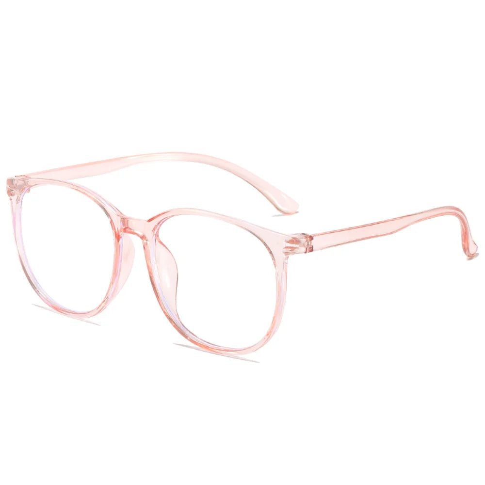 Transparent Large Frame Computer Glasses Women round anti Blue Light Optical Spectacle Flat Lens Eye Protection Plain Glasses