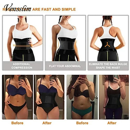 Women Sauna Sweat Abdomen Trimmer Belt Waist Trainer Slimming Body Shaper Corset Workout Belly Slim Fat Burner Girdles