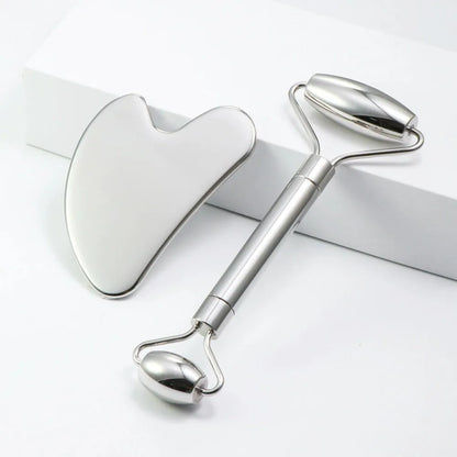 1/3PCS Face Ice Roller Stainless Steel Gua Sha Board Face Massage Roller Facial Massager Face Lifting Beauty Skin Care Tools