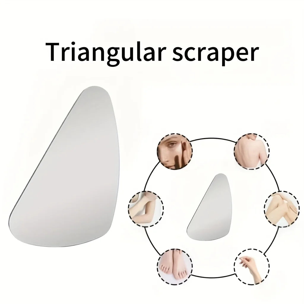 Thin Stainless Steel Gua Sha Facial Tool Light Beige-Tightening Massage Beauty Facial and Nose Blackhead Removal Tool