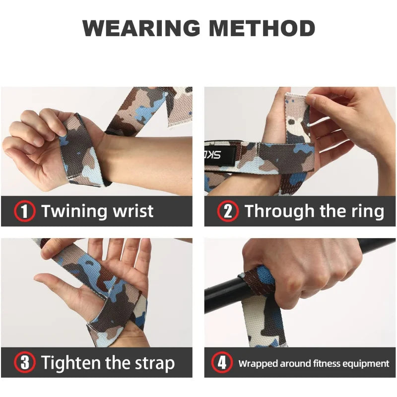 2Pcs Weightlifting Wrist Brace Straps Strength Training Deadlifts Crossfit Gym Fitness Pull-Up Lifting Support Sport Grip Band