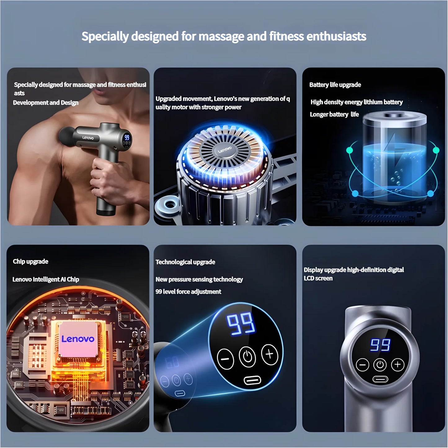 Brand Fascia Gun Deeply Relieves Muscle Soreness Fitness and Relaxation Equipment LED Touch Screen 8Massage Head Gifts