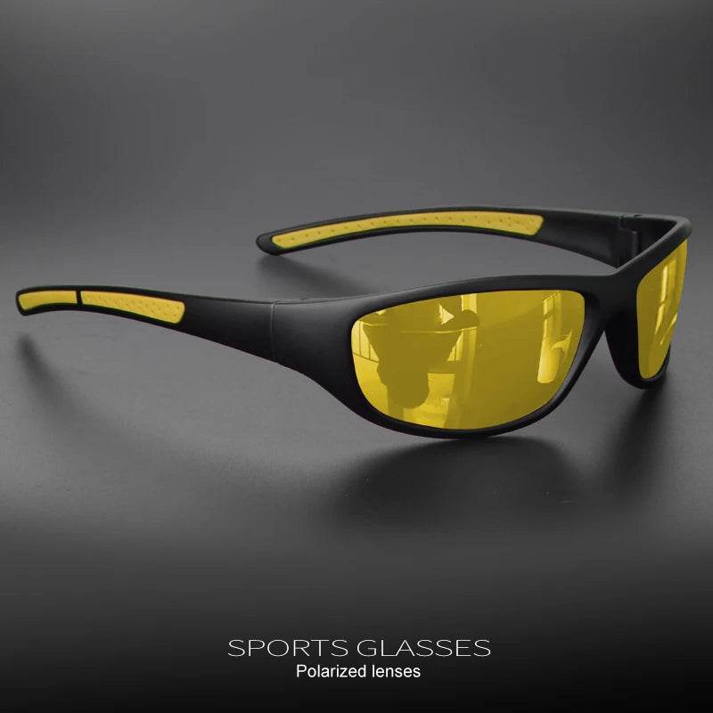 Polarized Sports Sunglasses for Men, Mens Sunglasses Wrap around UV Protection for Cycling Fishing Driving